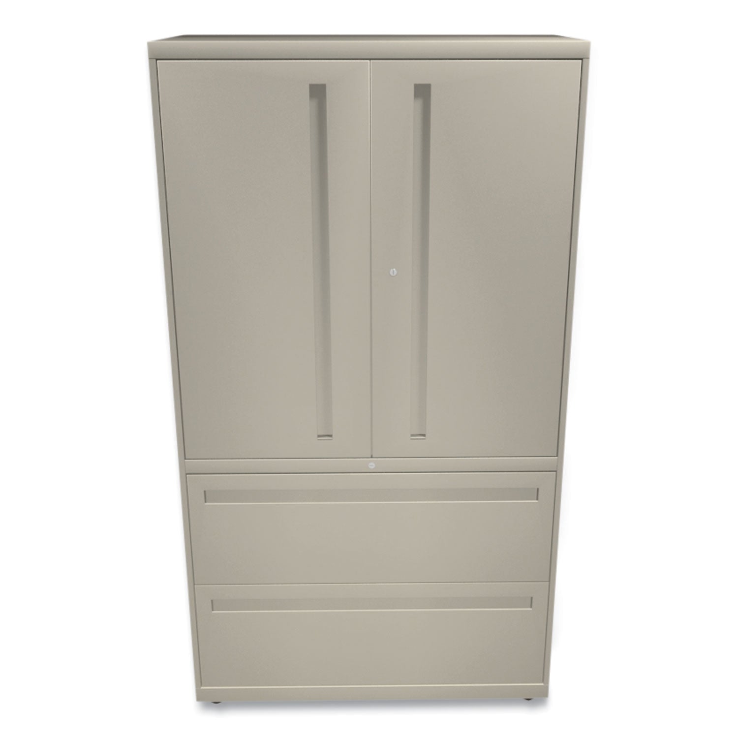 Brigade 700 Series Lateral File, Three-Shelf Enclosed Storage, 2 Legal/Letter-Size File Drawers, Putty, 36" x 18" x 64.25 -
