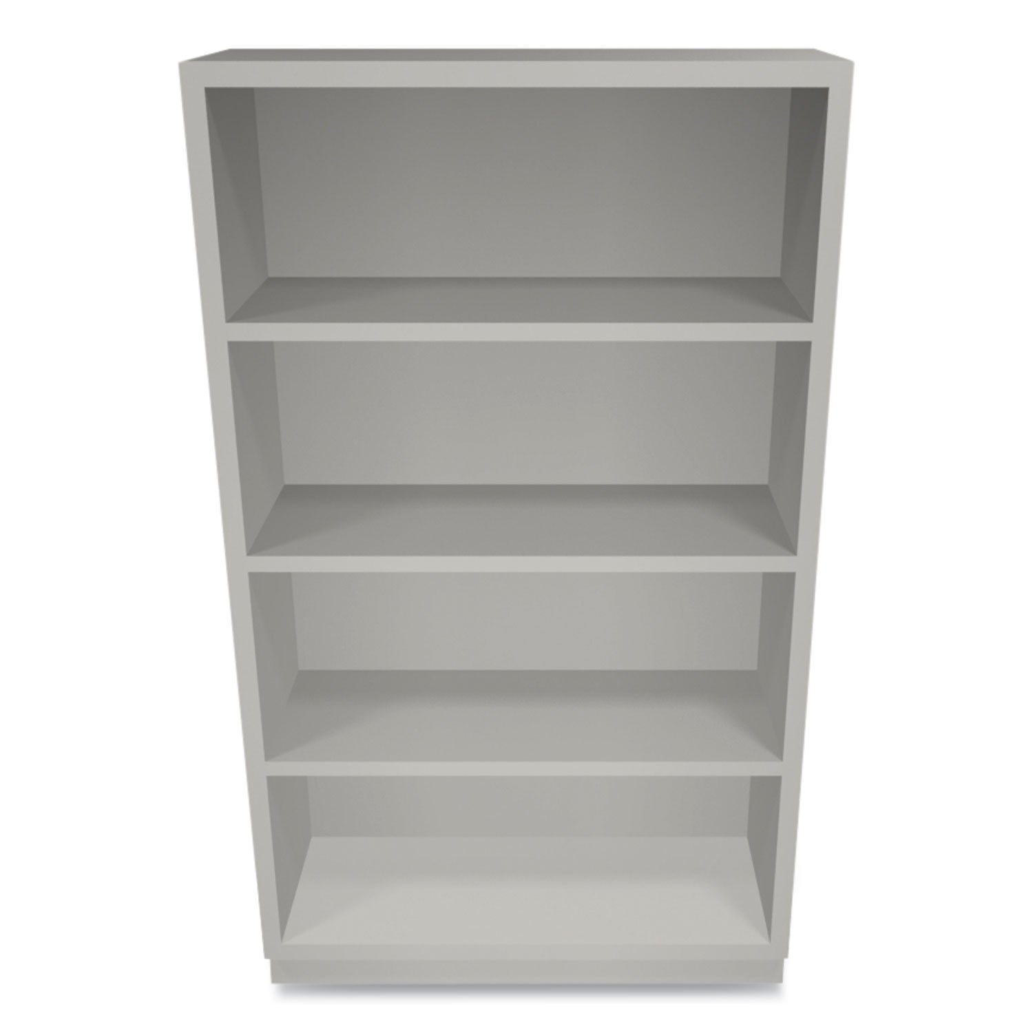 Metal Bookcase, Four-Shelf, 34.5w x 12.63d x 59h, Light Gray -