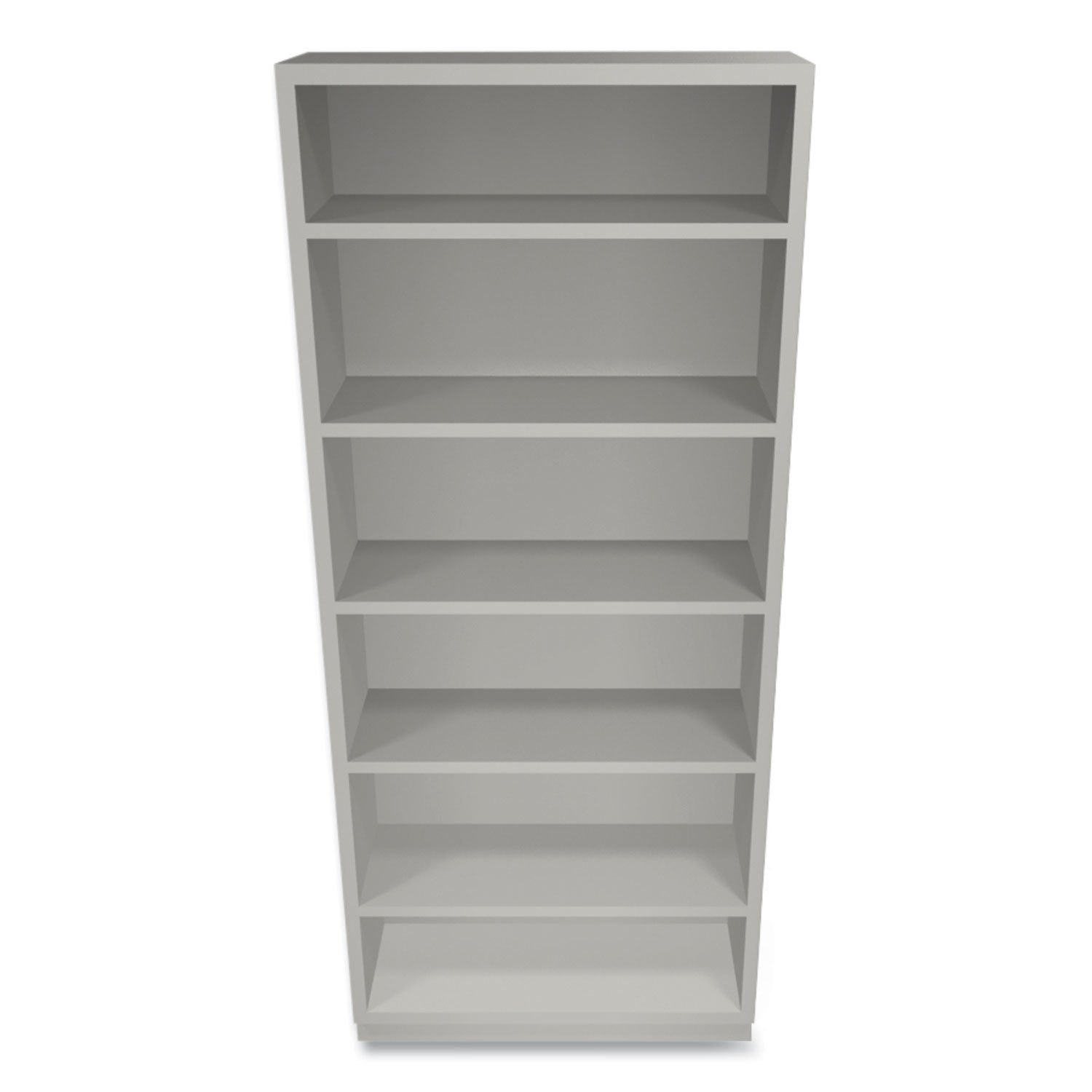 Metal Bookcase, Six-Shelf, 34.5w x 12.63d x 81.13h, Light Gray -