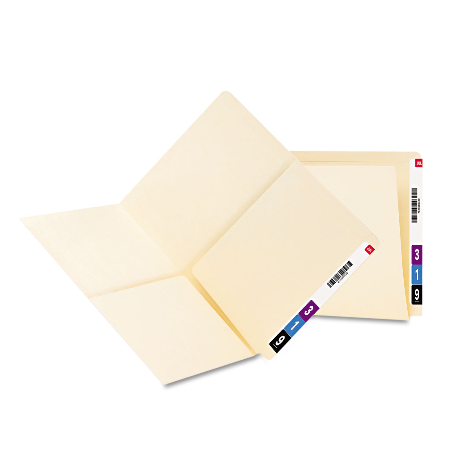 Heavyweight Manila End Tab Pocket Folders, Interior Front/Back Panel Pockets, Straight Tabs, Letter Size, 11pt Manila, 25/Box -