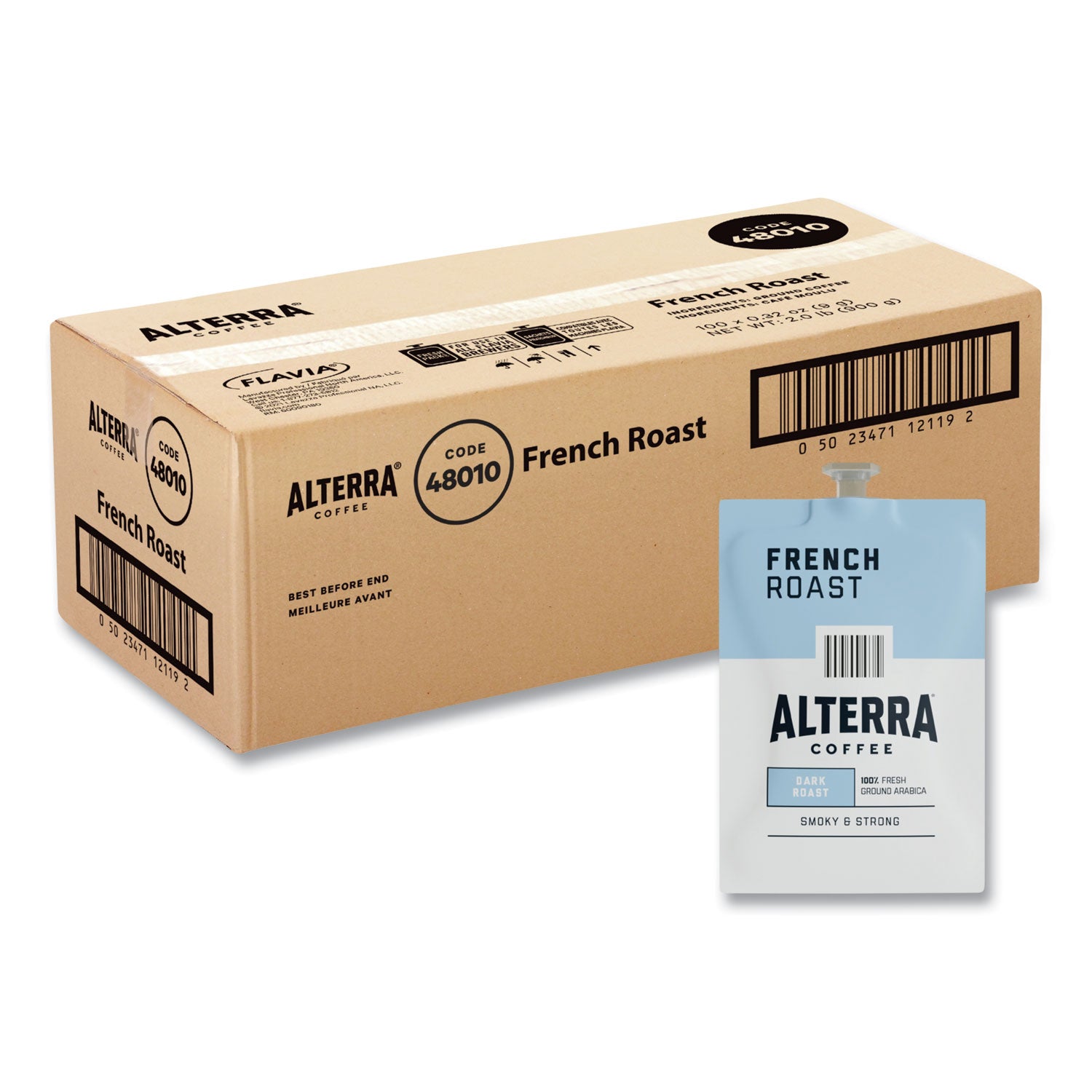 alterra-french-roast-coffee-freshpack-french-roast-032-oz-pouch-100-carton_lav48010 - 1