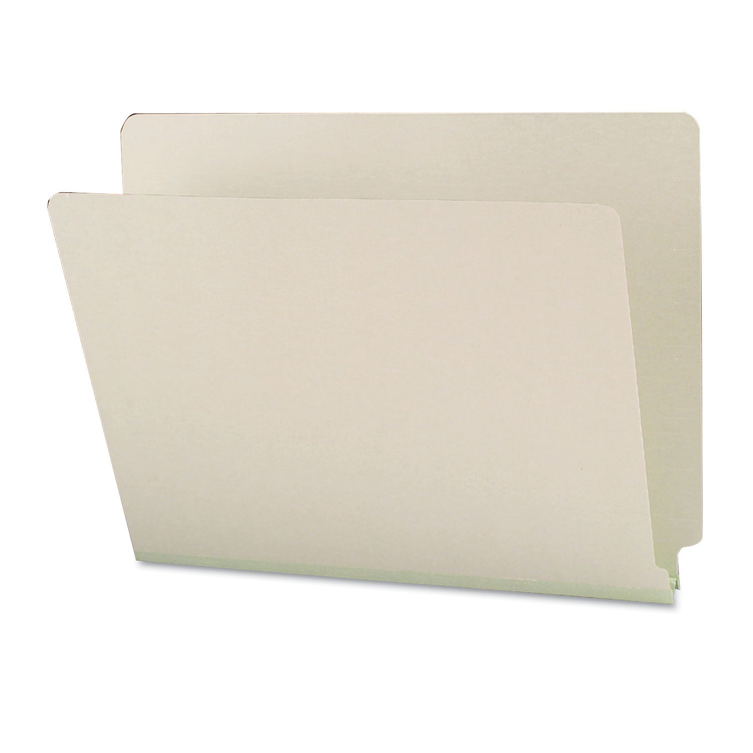 Extra-Heavy Recycled Pressboard End Tab Folders, Straight Tabs, Letter Size, 1" Expansion, Gray-Green, 25/Box -