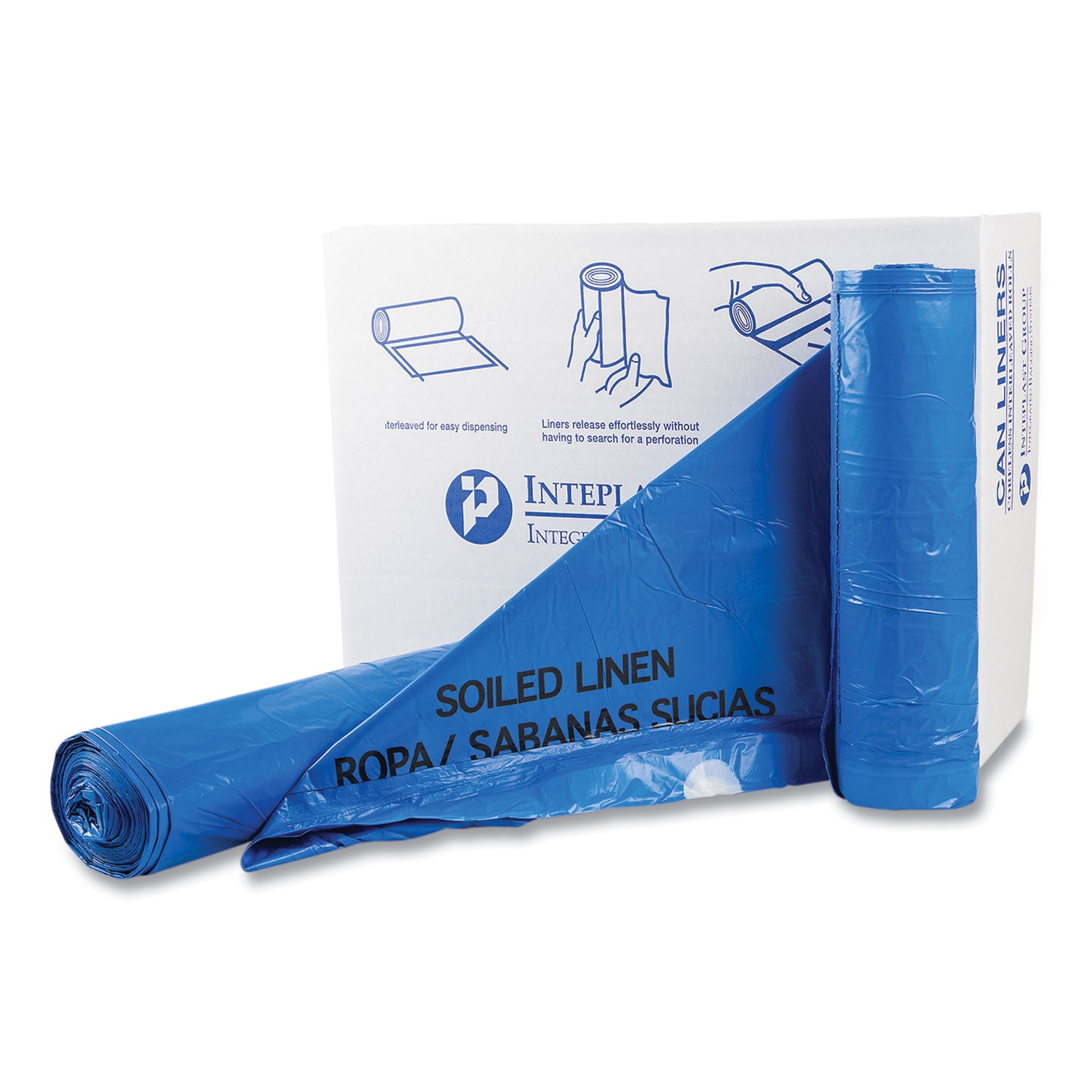 draw-tuff-institutional-draw-tape-can-liners-30-gal-1-mil-305-x-40-blue-25-bags-roll-8-rolls-carton_ibsdth3040b - 1