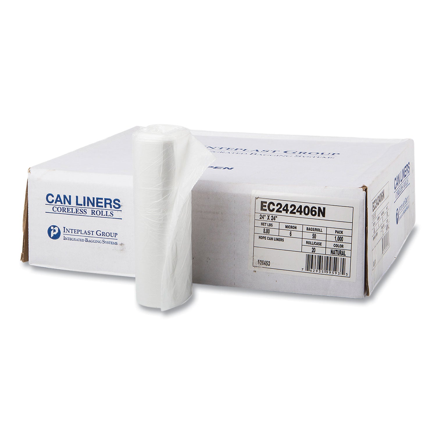 high-density-commercial-can-liners-10-gal-6-mic-24-x-24-natural-50-bags-roll-20-perforated-rolls-carton_ibsec242406n - 1