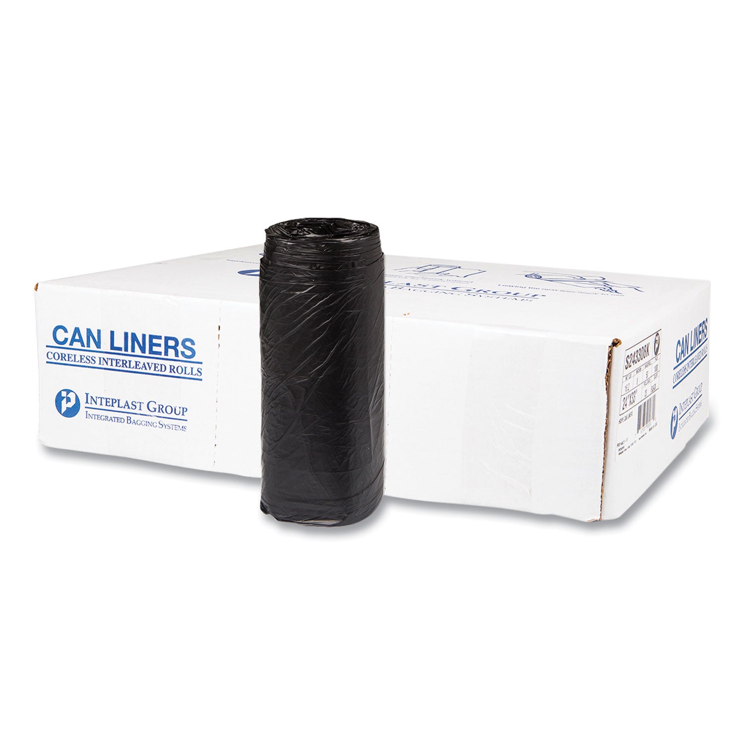 high-density-commercial-can-liners-16-gal-8-mic-24-x-33-black-50-bags-roll-20-interleaved-rolls-carton_ibss243308k - 1