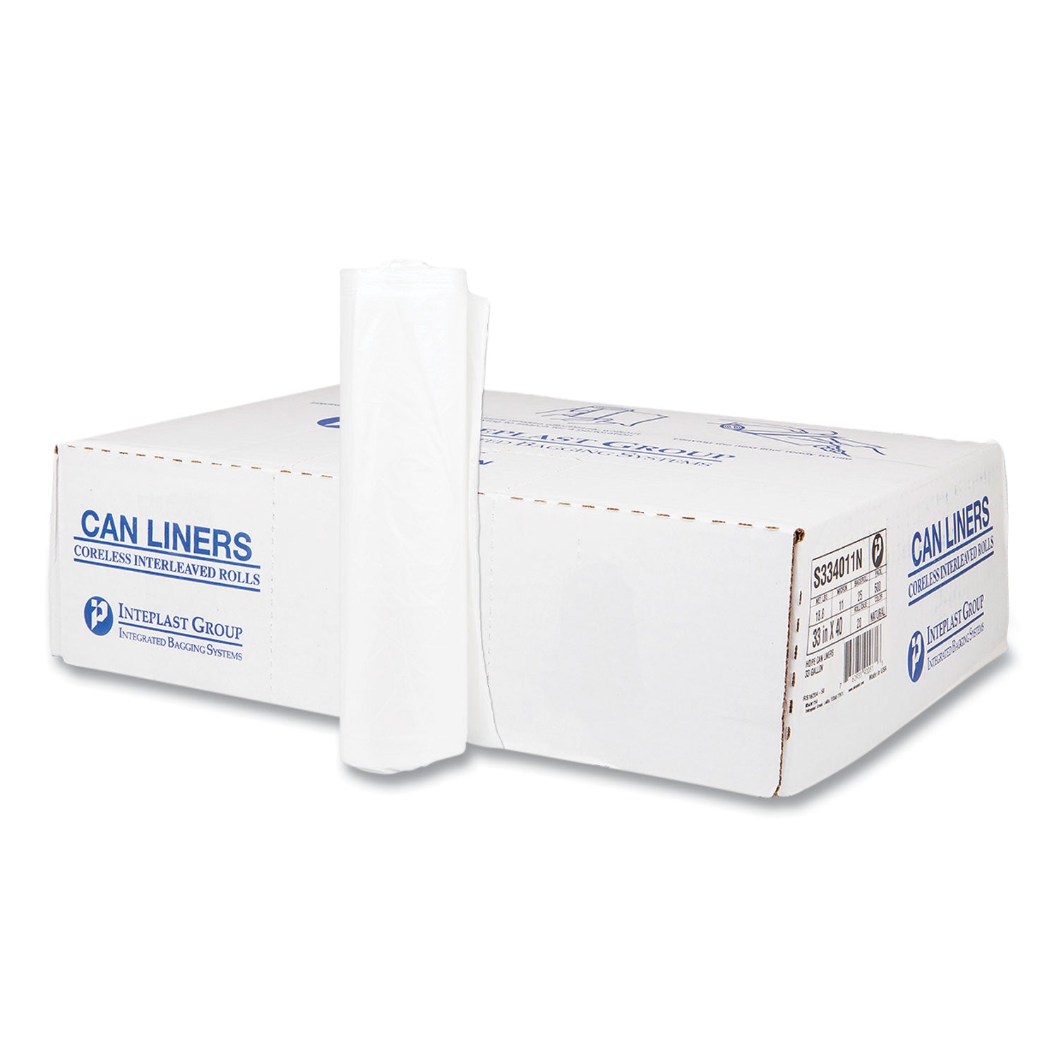 high-density-commercial-can-liners-33-gal-11-mic-33-x-40-clear-25-bags-roll-20-interleaved-rolls-carton_ibss334011n - 1
