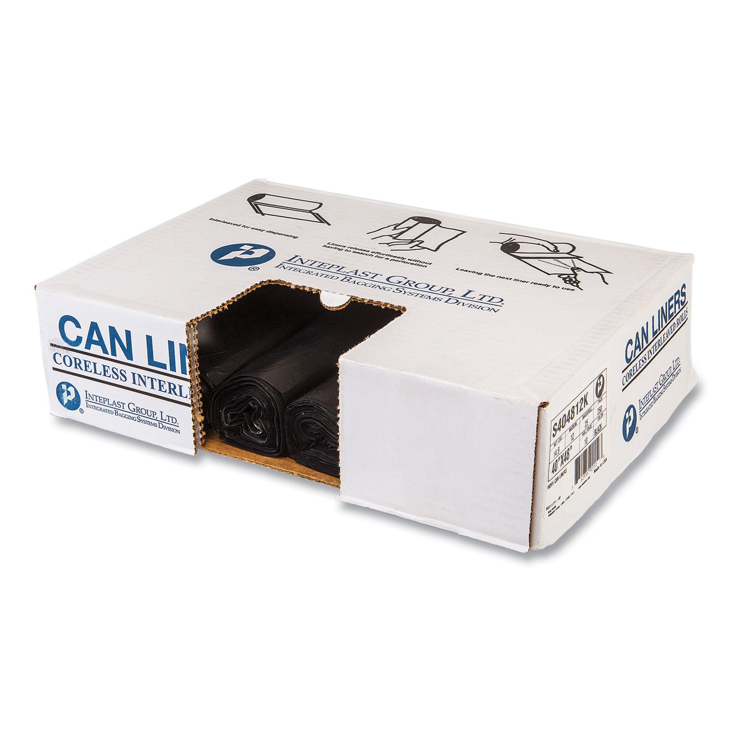 high-density-commercial-can-liners-45-gal-12-mic-40-x-48-black-25-bags-roll-10-interleaved-rolls-carton_ibss404812k - 1