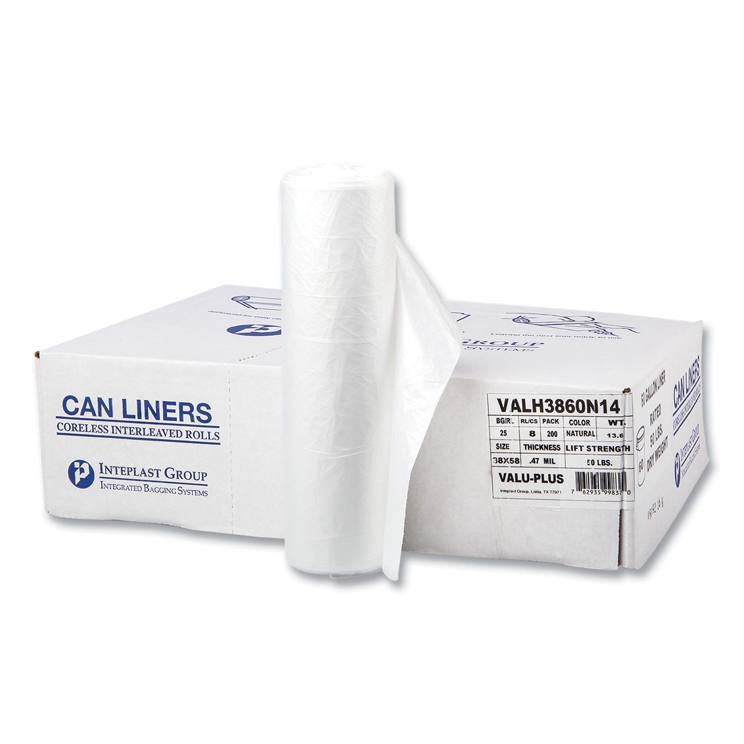 high-density-commercial-can-liners-value-pack-60-gal-12-mic-38-x-58-clear-25-bags-roll-8-interleaved-rolls-carton_ibsvalh3860n14 - 1