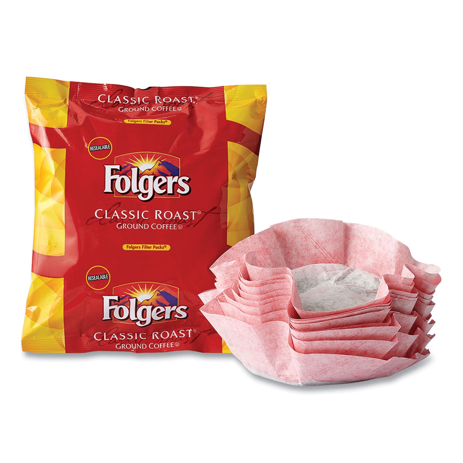 Coffee Filter Packs, Classic Roast, .9 oz, 10 Filters/Pack, 4 Packs/Carton -