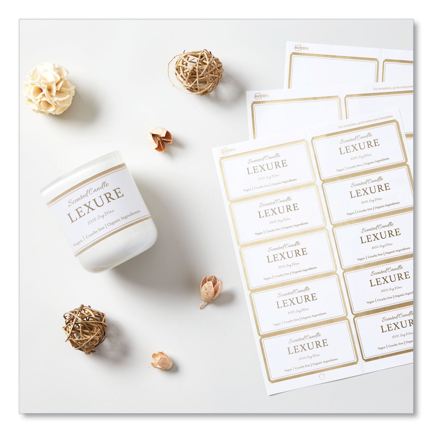 white-easy-peel-mailing-labels-with-metallic-border-inkjet-laser-printers-2-x-4-white-10-sheet-10-sheets-pack_ave6541 - 1