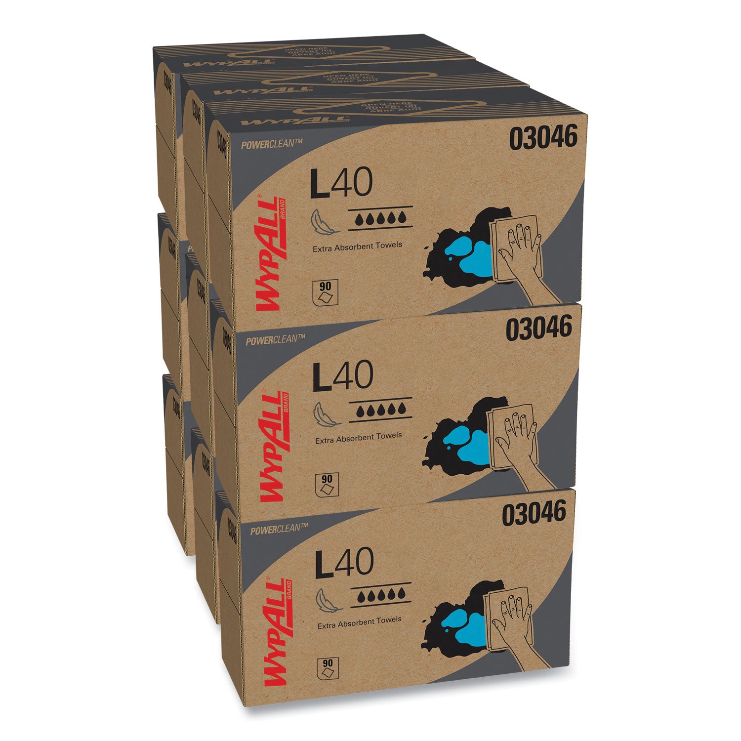 L40 Towels, POP-UP Box, 10.8 x 10, White, 90/Box, 9 Boxes/Carton -