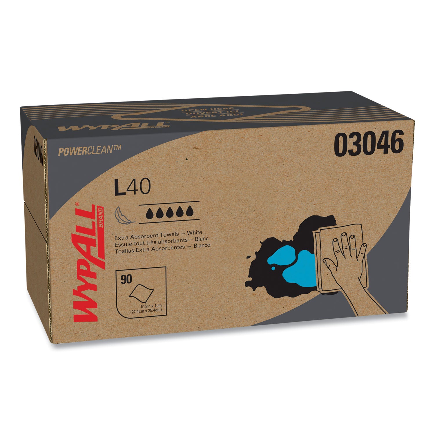 L40 Towels, POP-UP Box, 10.8 x 10, White, 90/Box, 9 Boxes/Carton -