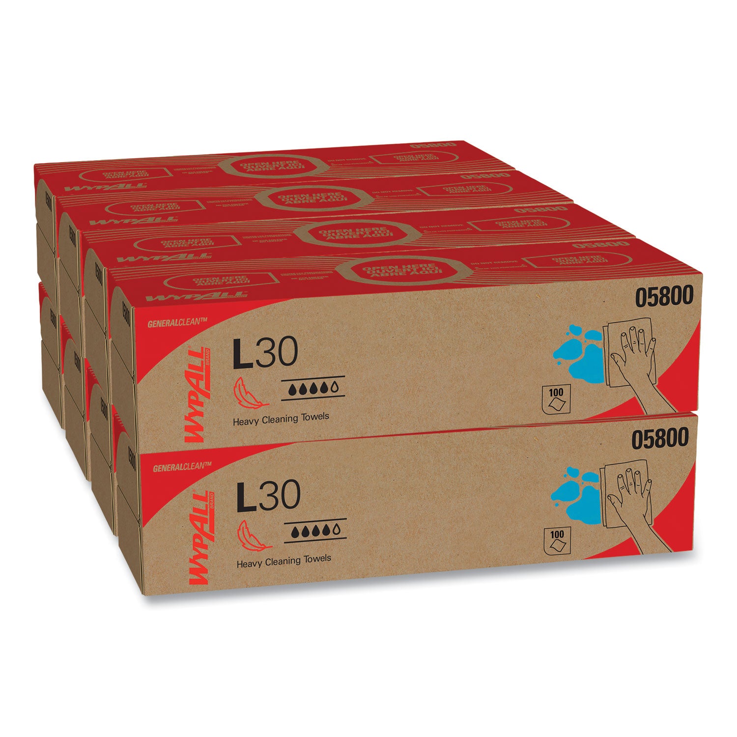 L30 Towels, POP-UP Box, 16.4 x 9.8, White, 100/Box, 8 Boxes/Carton -