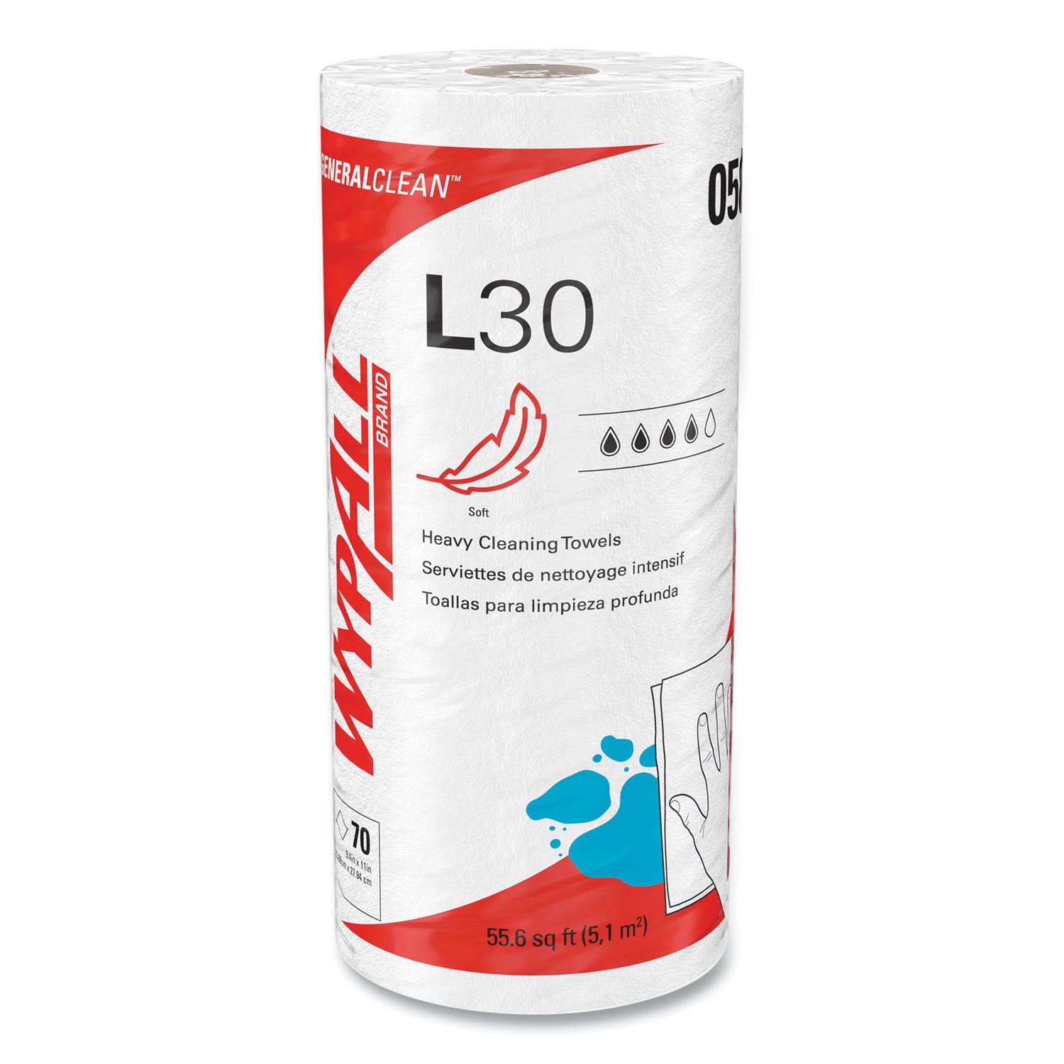 L30 Towels, 11 x 10.4, White, 70 Sheets/Roll -