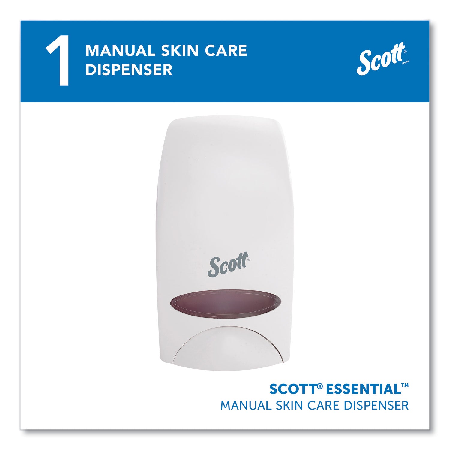 Essential Manual Skin Care Dispenser, 1,000 mL, 5 x 5.25 x 8.38, White -