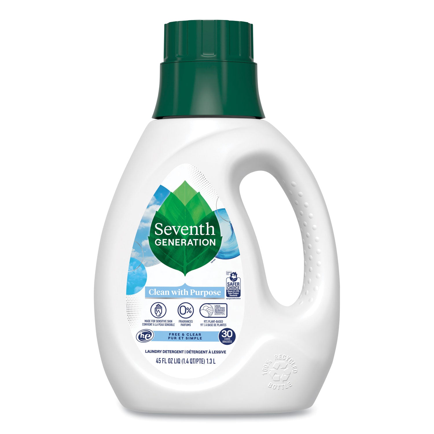 natural-liquid-laundry-detergent-fragrance-free-45-oz-bottle_sev45066ea - 1