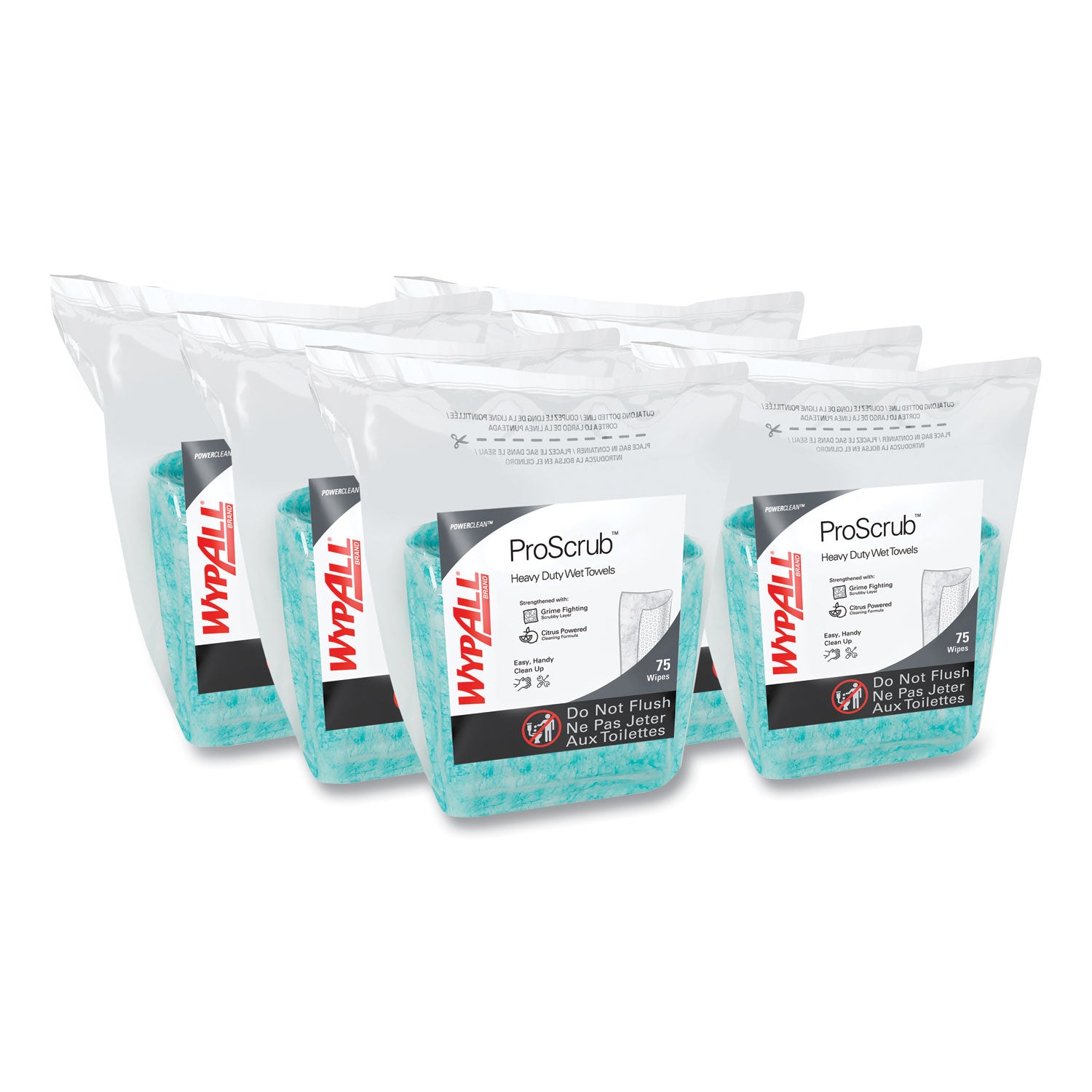 power-clean-proscrub-pre-saturated-wipes-12-x-95-citrus-scent-green-75-pack-6-packs-carton_kcc91367ct - 1