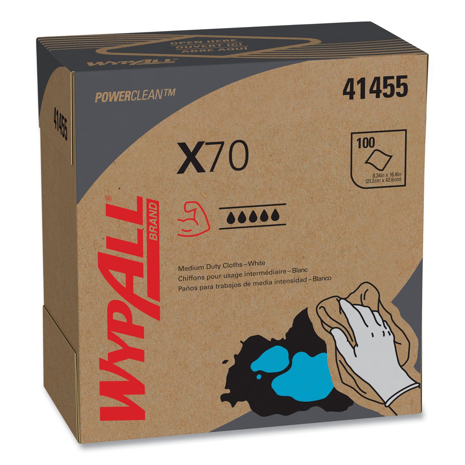 X70 Cloths, POP-UP Box, 9.13 x 16.8, White, 100/Box, 10 Boxes/Carton -