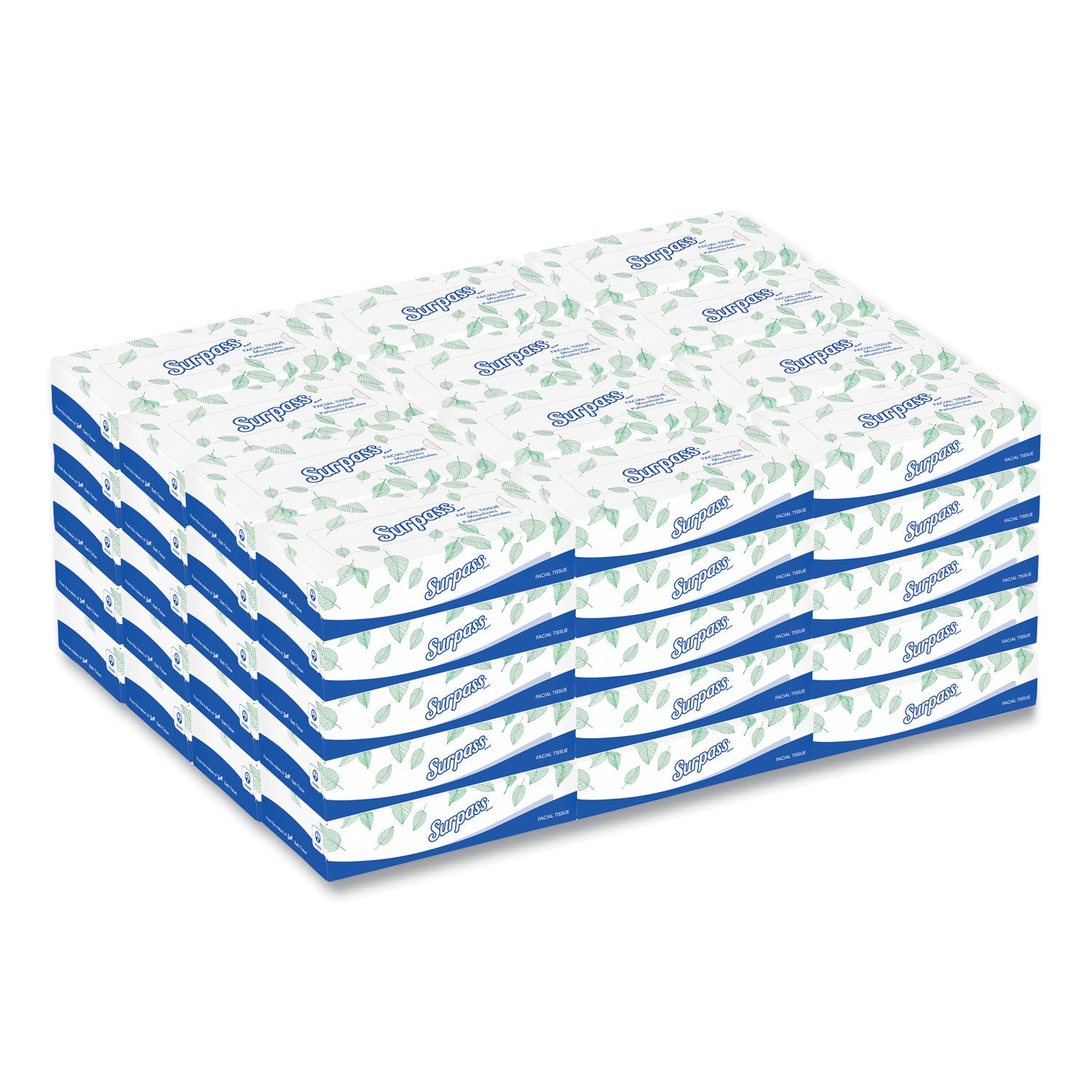 Facial Tissue for Business, 2-Ply, White,125 Sheets/Box, 60 Boxes/Carton -