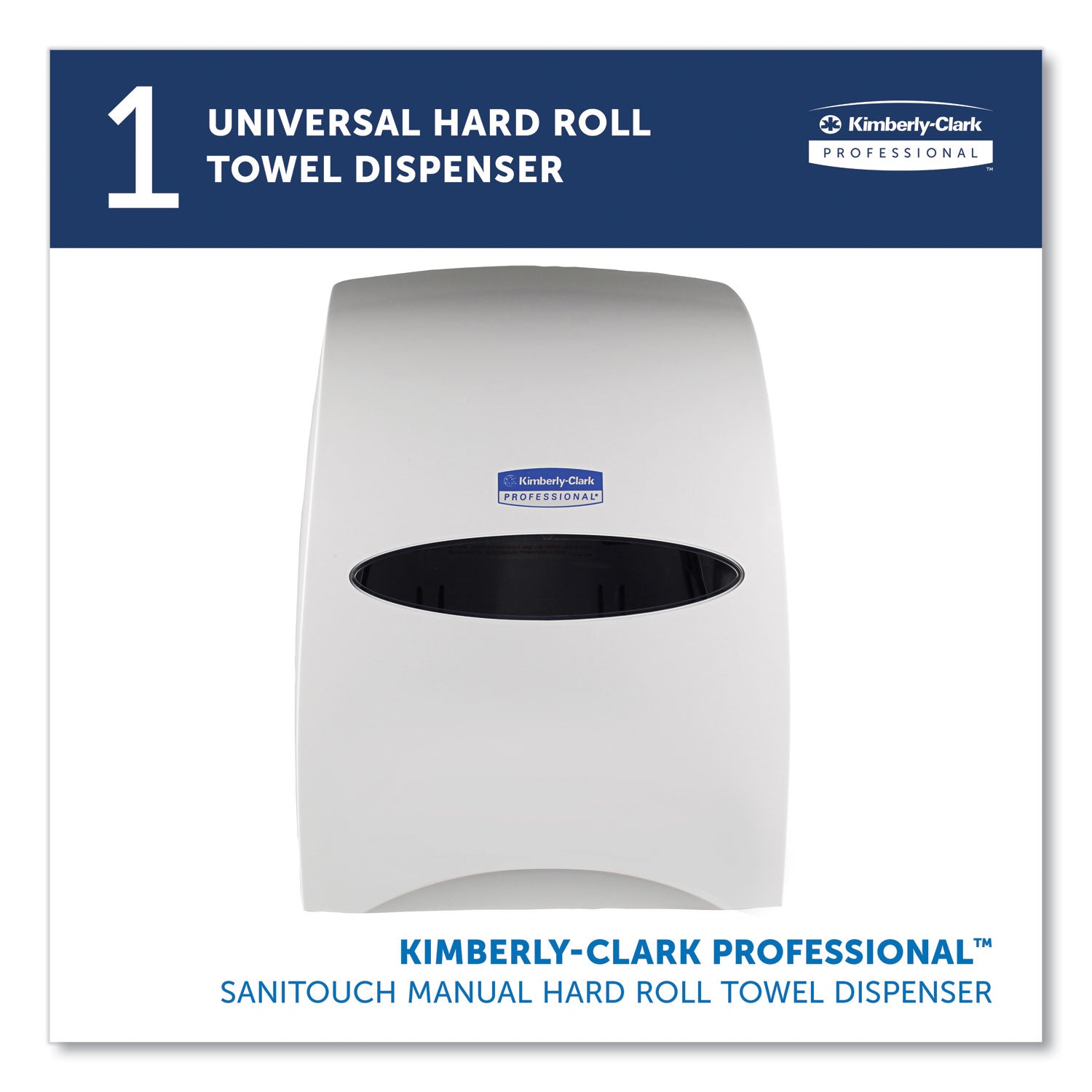 Sanitouch Hard Roll Towel Dispenser, 12.63 x 10.2 x 16.13, White -