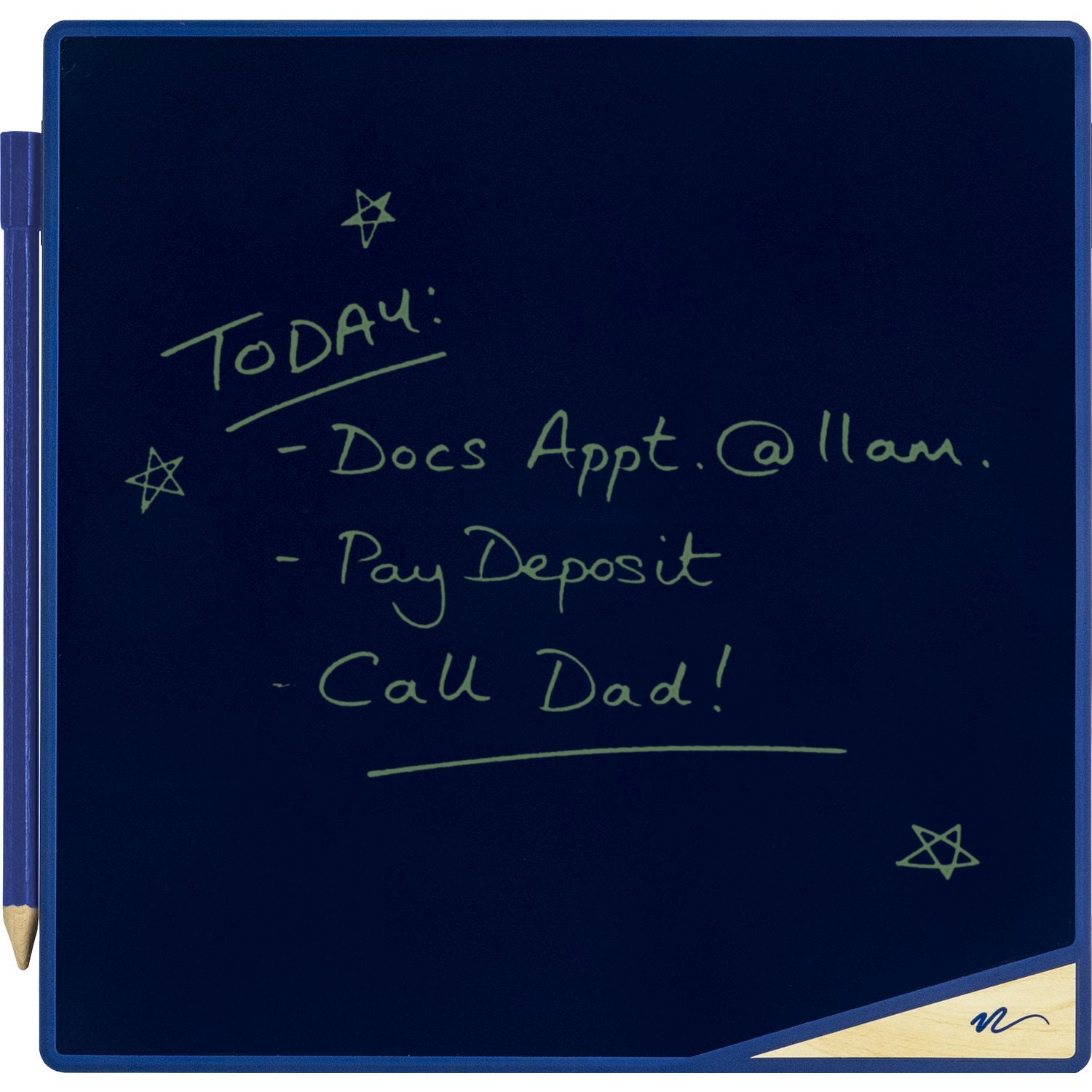 versatiles-memo-board-with-stylus-825-x-825-black-lcd-surface-blue-plastic-frame_imvvt0260001 - 1