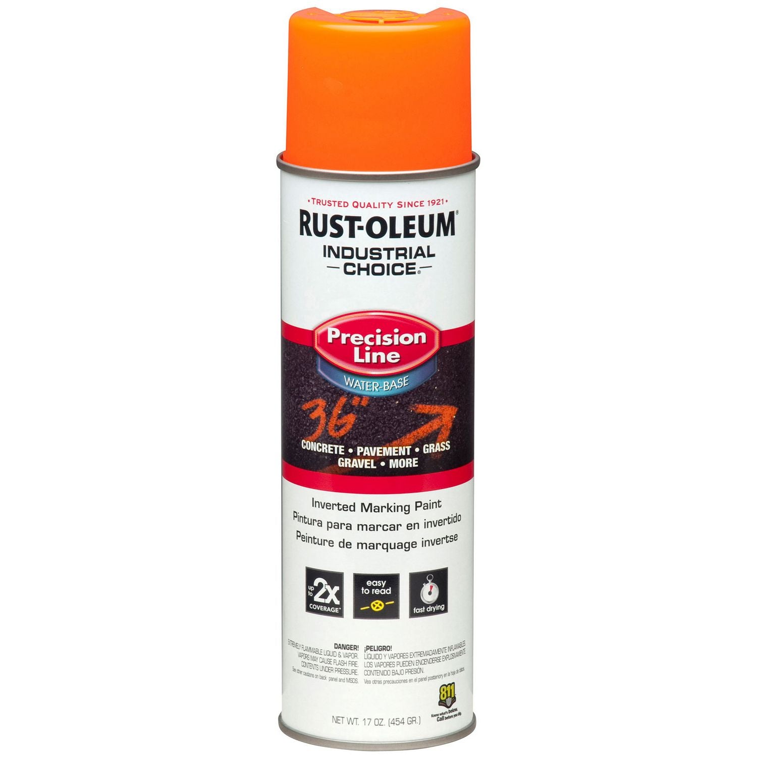 industrial-choice-precision-line-marking-paint-flat-fluorescent-orange-17-oz-aerosol-can-12-carton_rst203036ct - 1