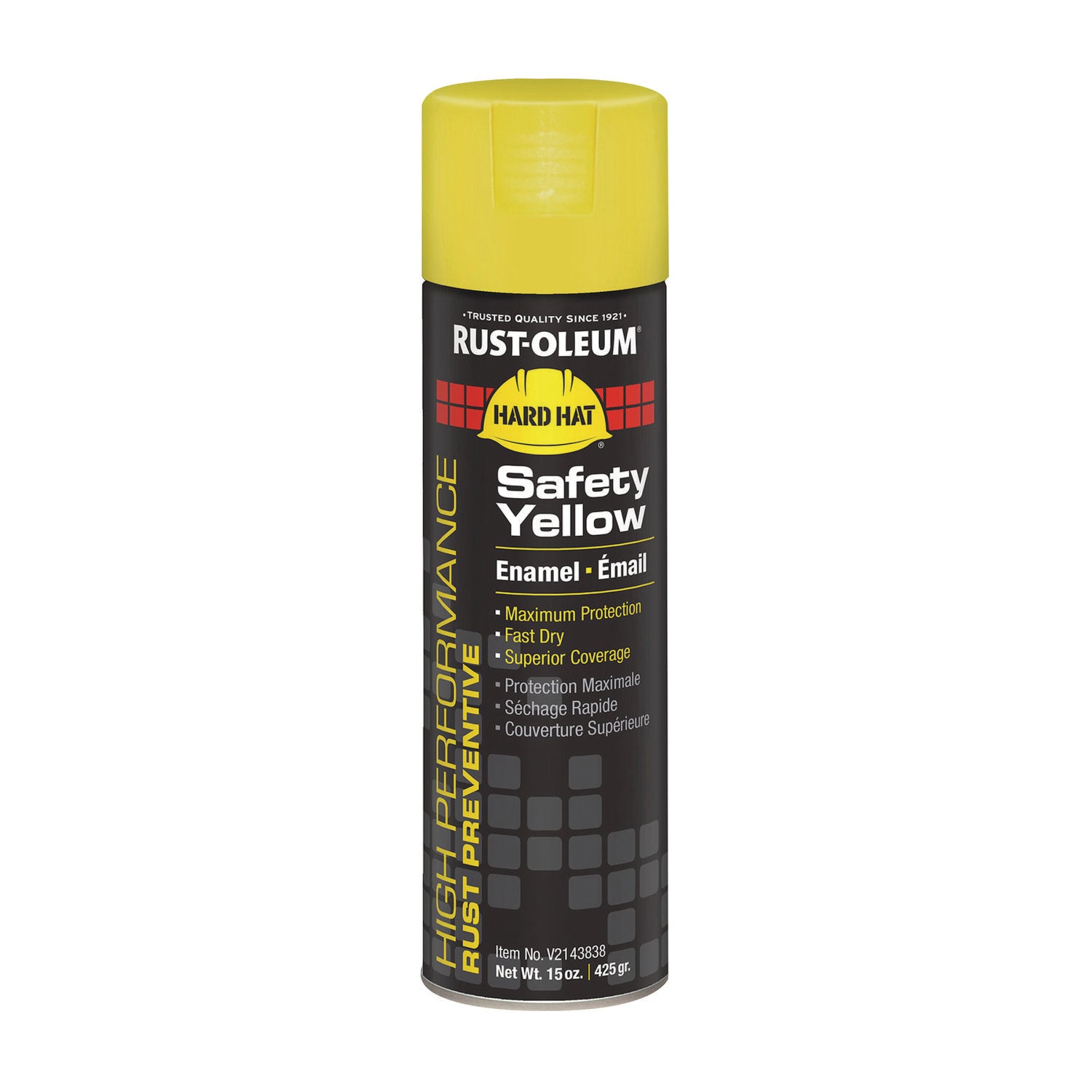 Rust-Oleum High Performance Enamel Spray Paint - Liquid - 15 fl oz - 6 / Carton - Safety Yellow - 1
