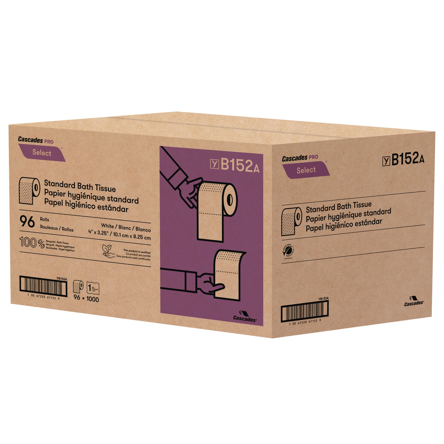 select-standard-bath-tissue-1-ply-white-1000-roll-96-rolls-carton_csdb152 - 2