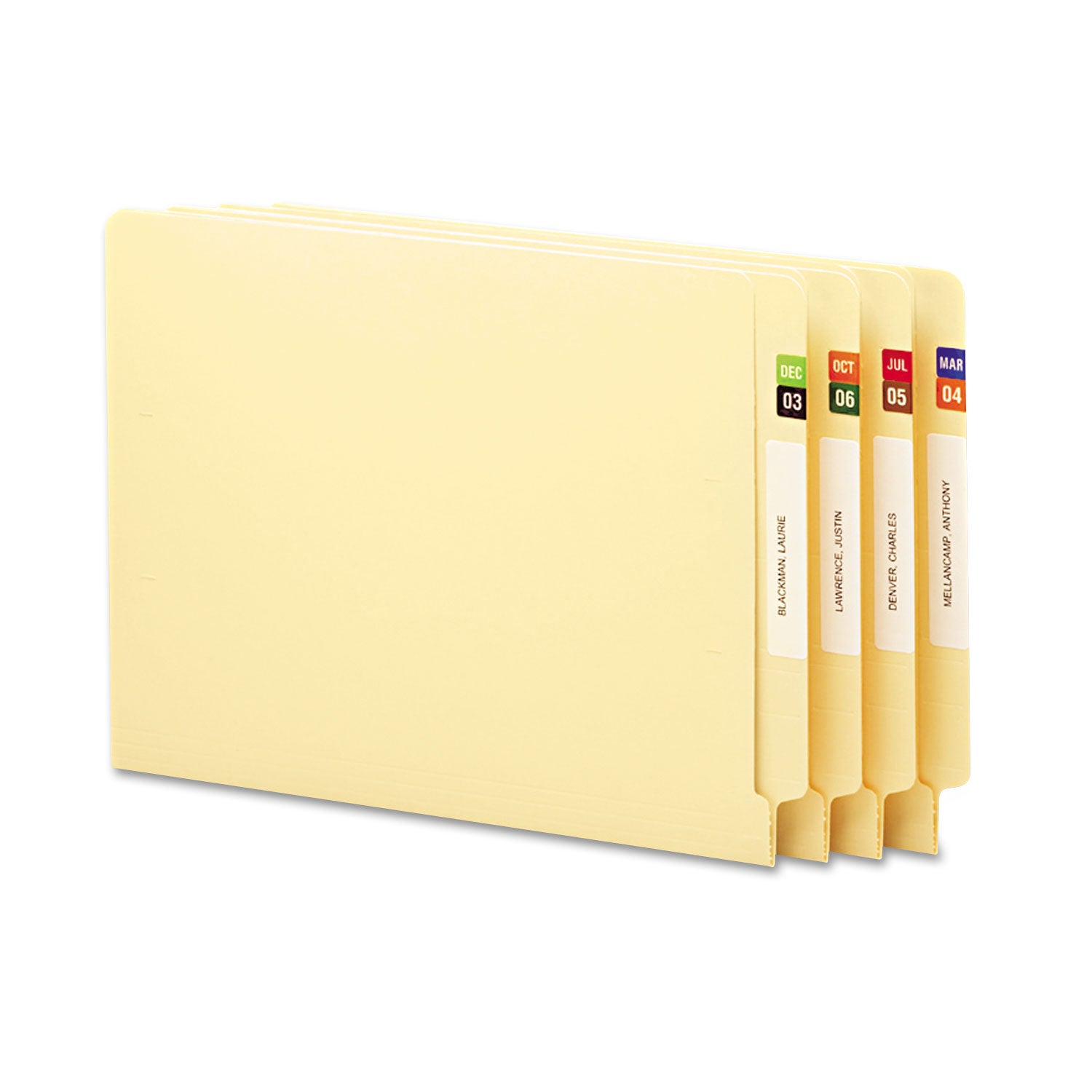 Monthly End Tab File Folder Labels, JAN-DEC, 0.5 x 1, Assorted, 25/Sheet, 120 Sheets/Box -