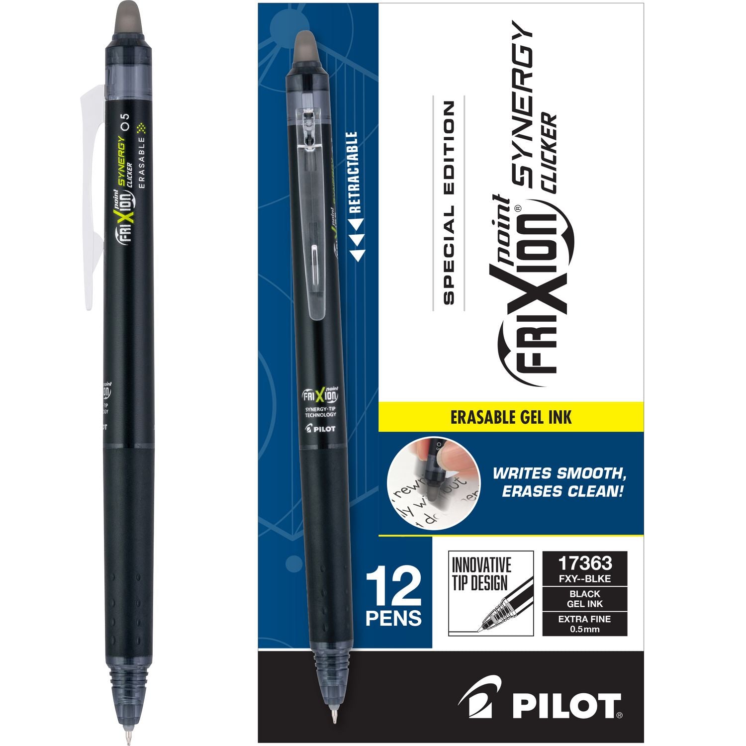 frixion-synergy-clicker-erasable-gel-pen-retractable-extra-fine-05-mm-black-ink-black-smoke-barrel-dozen_pil17363 - 1
