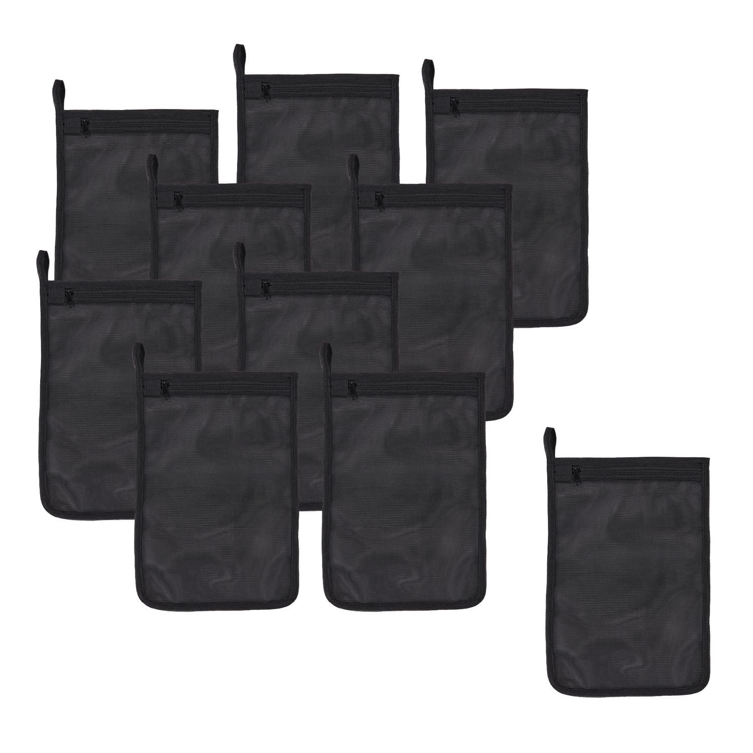 arsenal-5718-zippered-mesh-wash-bag-8-x-10-polyester-black-10-pack-ships-in-1-3-business-days_ego13721 - 1