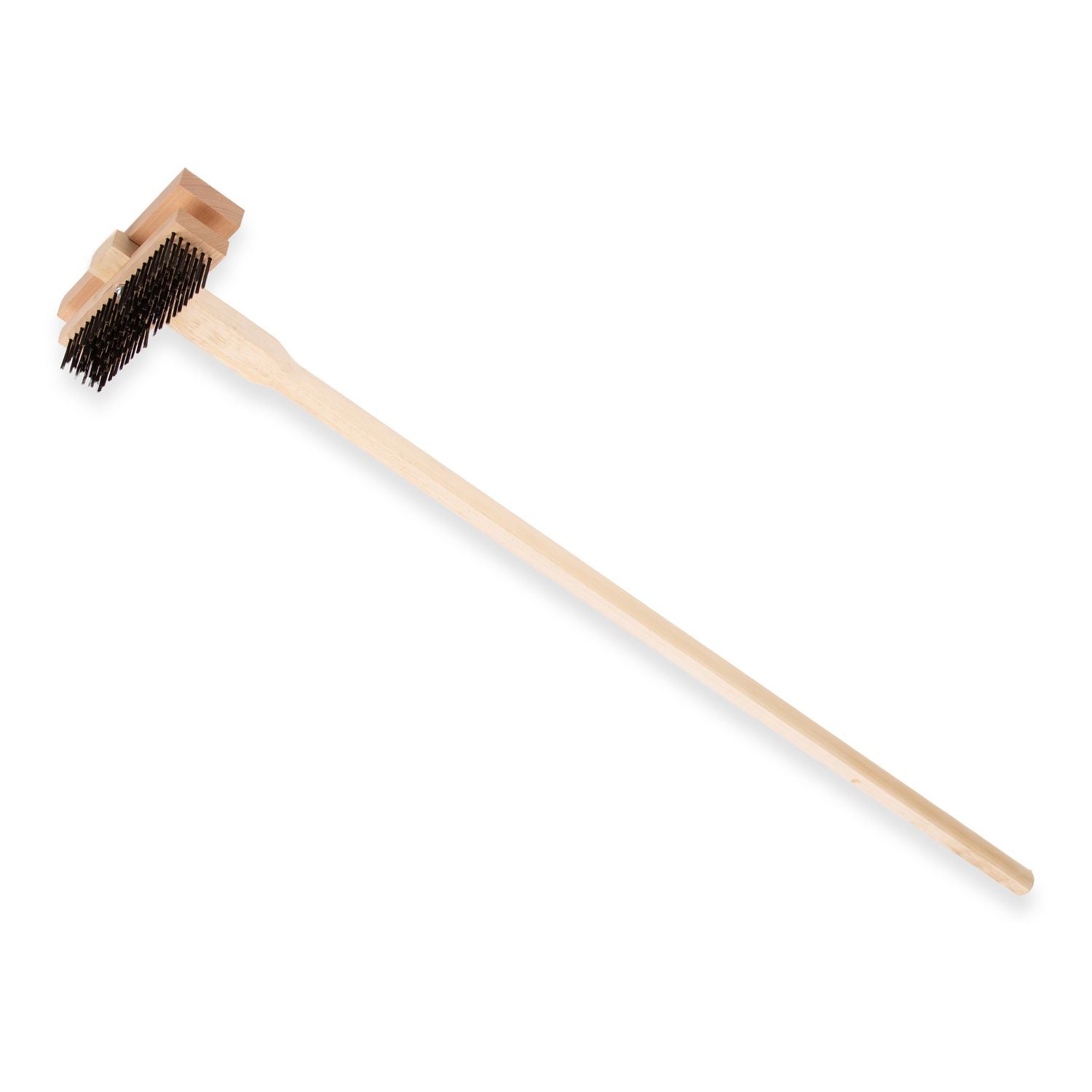 sparta-broiler-master-grill-brush-and-scraper-with-handle-metal-bristles-48-natural-wood-handle_cfs4029400 - 1