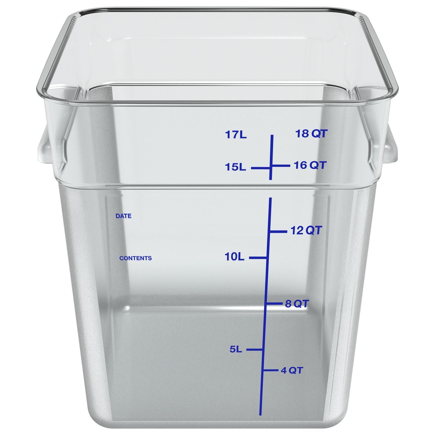 squares-polycarbonate-food-storage-container-18-qt-11-13-x-1113-x-1258-clear-plastic_cfs1195507 - 2