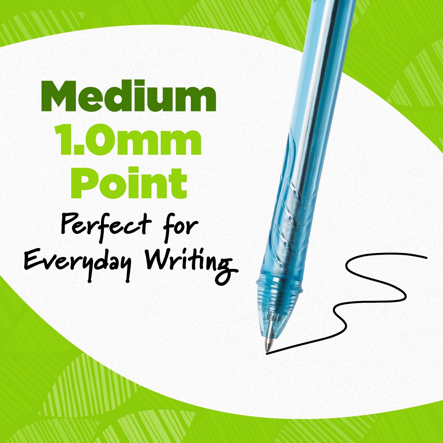 ecolutions-gel-pen-retractable-medium-1-mm-black-ink-blue-barrel-dozen_bicrgle11bk - 2
