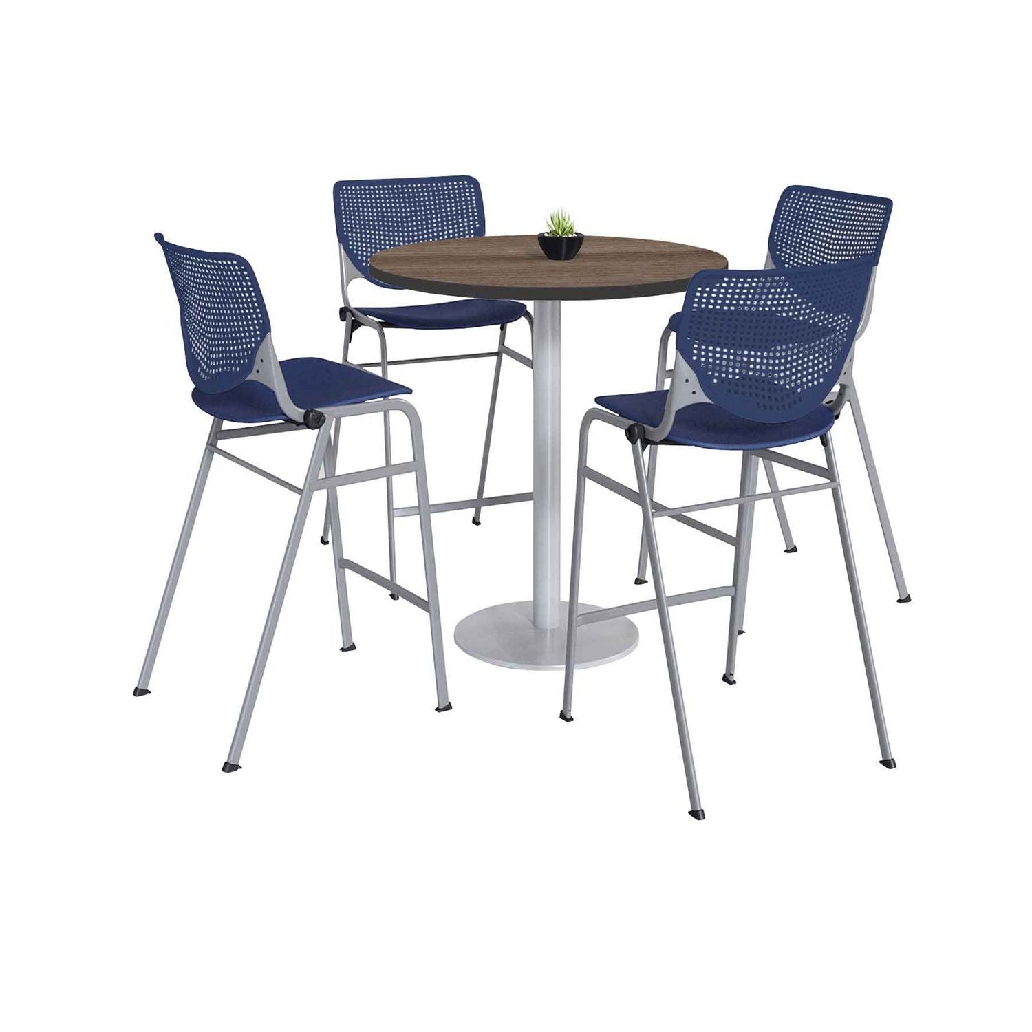 pedestal-bistro-table-with-four-navy-kool-series-barstools-round-36-dia-x-41h-studio-teak-ships-in-4-6-business-days_kfi811774037266 - 1