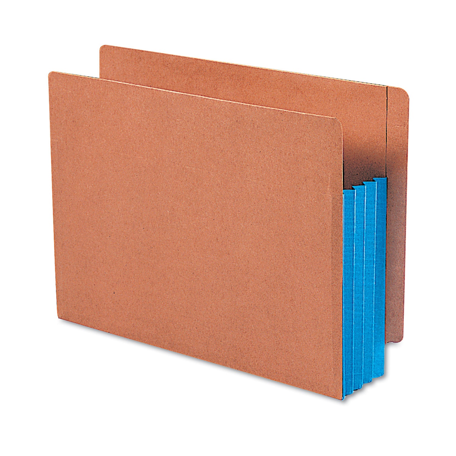 Redrope Drop-Front End Tab File Pockets, Fully Lined 6.5" High Gussets, 3.5" Expansion, Letter Size, Redrope/Blue, 10/Box -