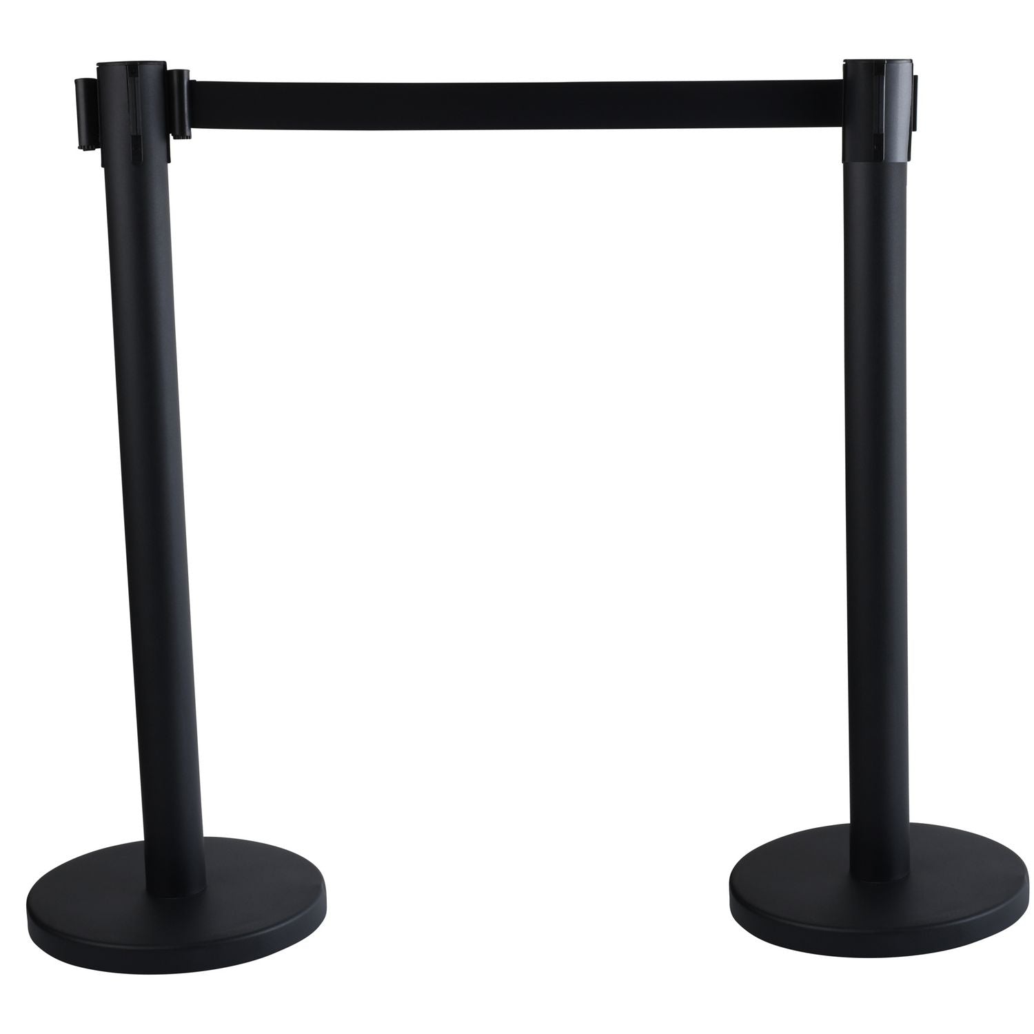 Economy Crowd Control, Assorted Materials, 14" x 35" x 9 ft 6", Black, 2/Carton - 1