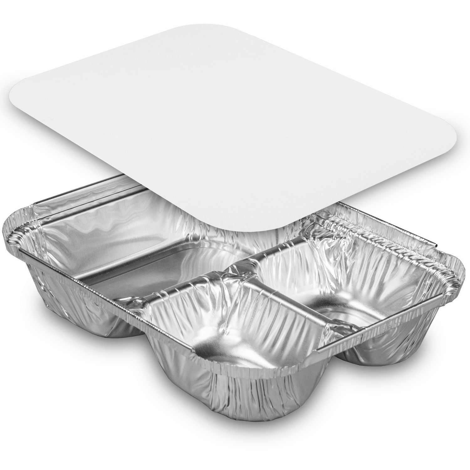 three-compartment-oblong-food-container-24-oz-638-x-147-x-8-silver-aluminum-500-carton_hfa204500 - 2