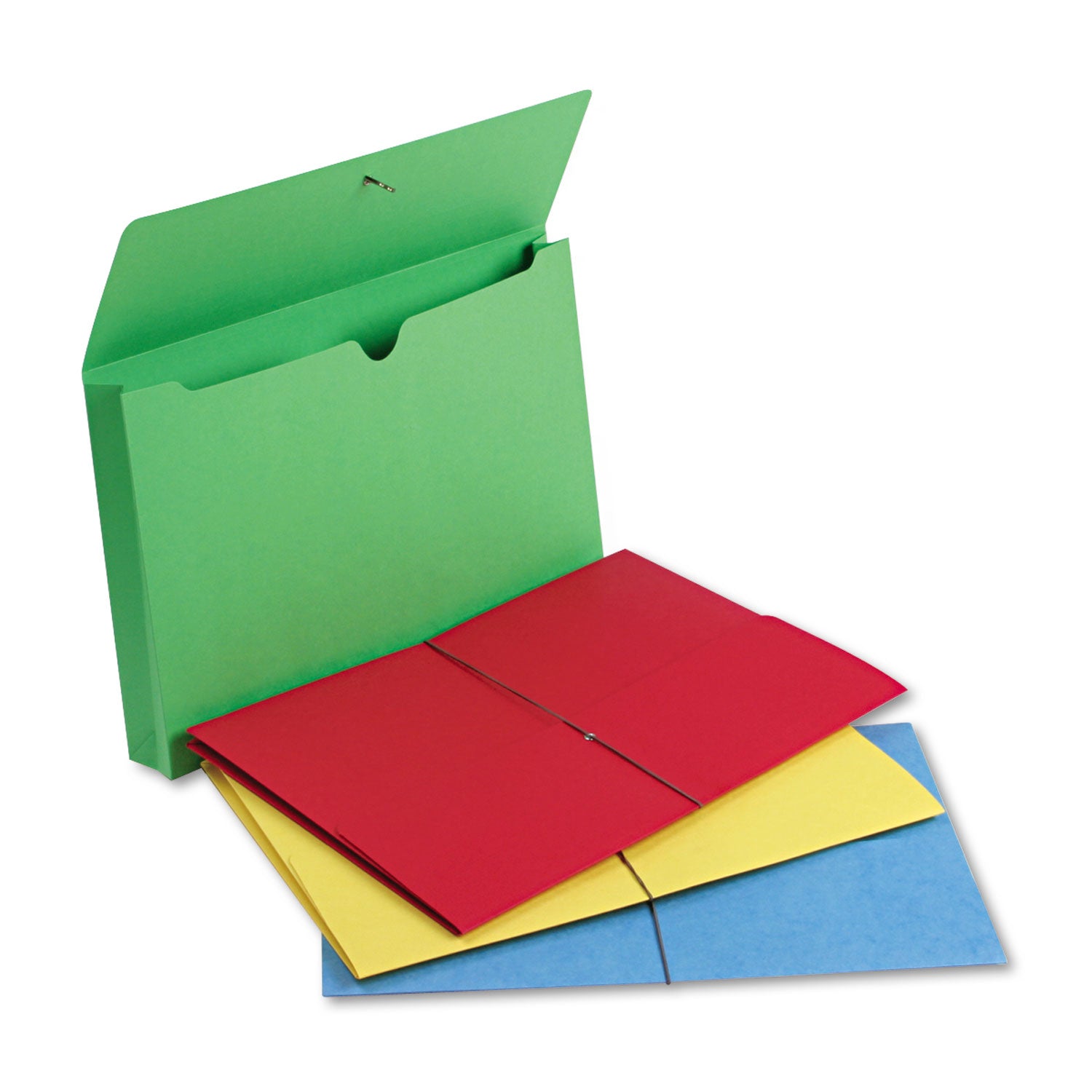 Expanding Wallet with Elastic Cord, 2" Expansion, 1 Section, Elastic Cord Closure, Legal Size, Assorted Colors, 50/Box -