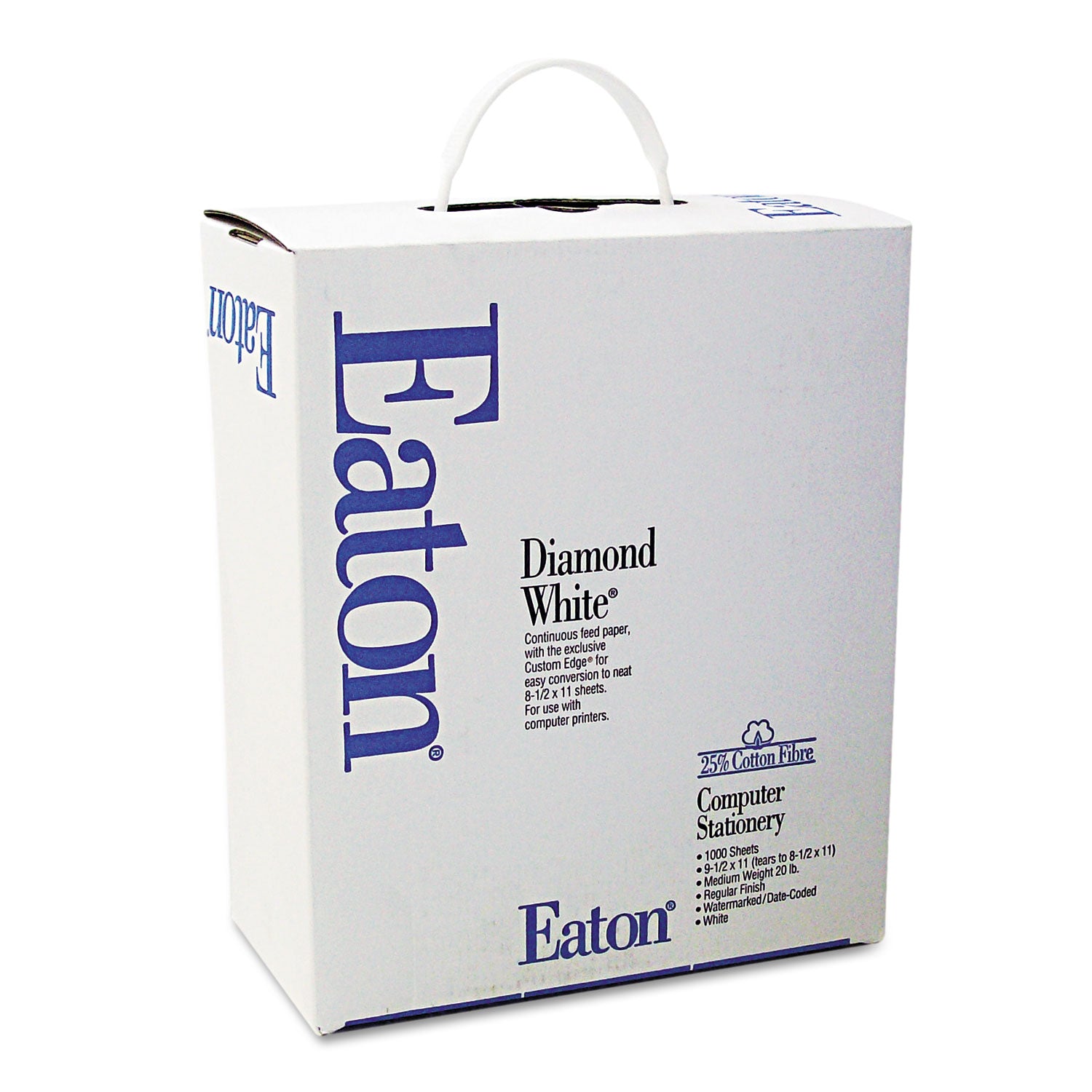 Continuous Feed Computer Paper, 1-Part, 20 lb Bond Weight, 9.5 x 11, White, 1, 000/Carton -