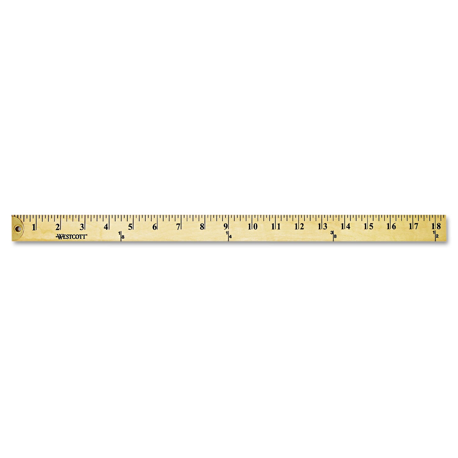 Wood Yardstick with Metal Ends, 36" Long. Clear Lacquer Finish -