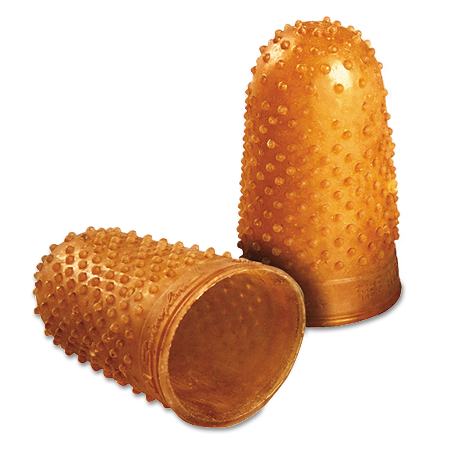Rubber Finger Tips, 13 (Large), Amber, Dozen -