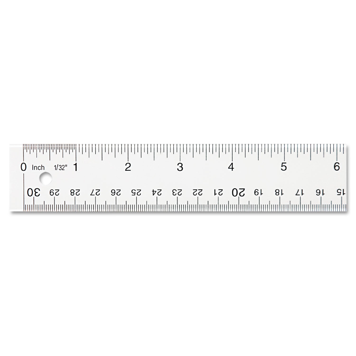 Clear Flexible Acrylic Ruler, Standard/Metric, 12" Long, Clear -