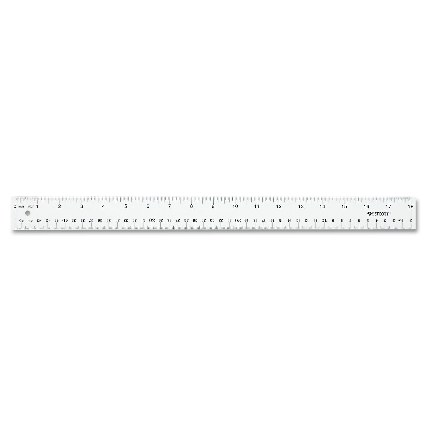 Clear Flexible Acrylic Ruler, Standard/Metric, 18" Long, Clear -