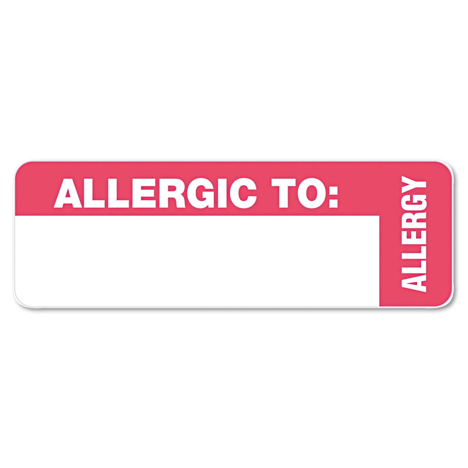 Medical Labels, ALLERGIC TO, 1 x 3, White, 500/Roll -