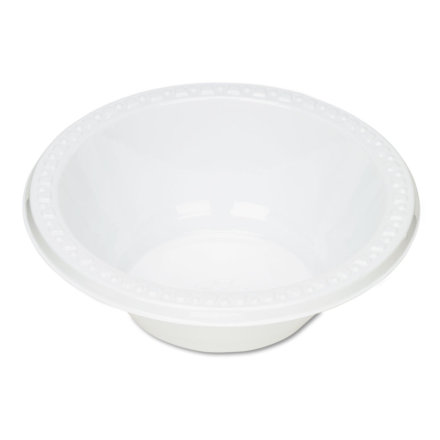 Plastic Dinnerware, Bowls, 12 oz, White, 125/Pack -
