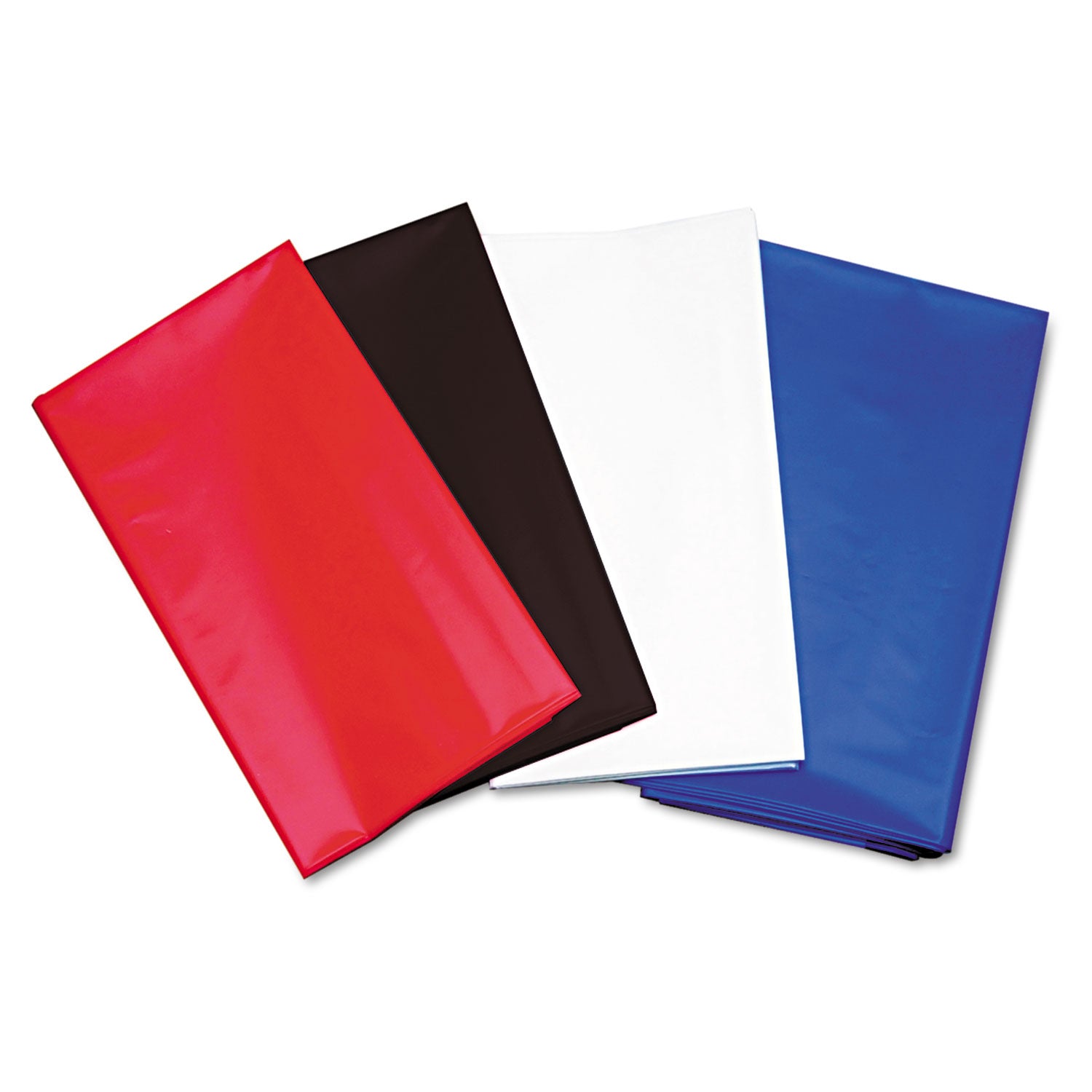 Table Set Rectangular Table Cover, Heavyweight Plastic, 54" x 108", Red, 6/Pack -