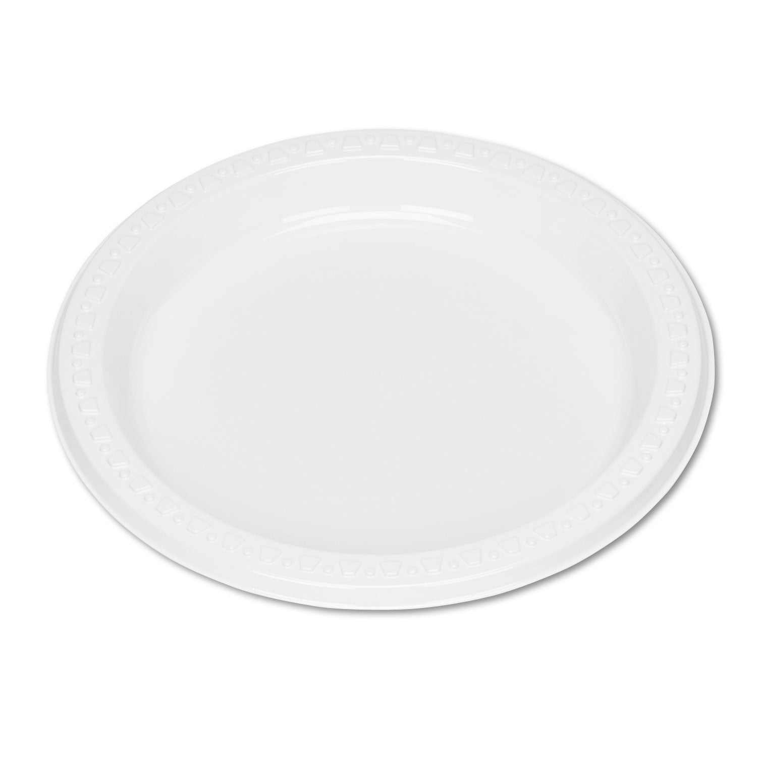 Plastic Dinnerware, Plates, 7" dia, White, 125/Pack -