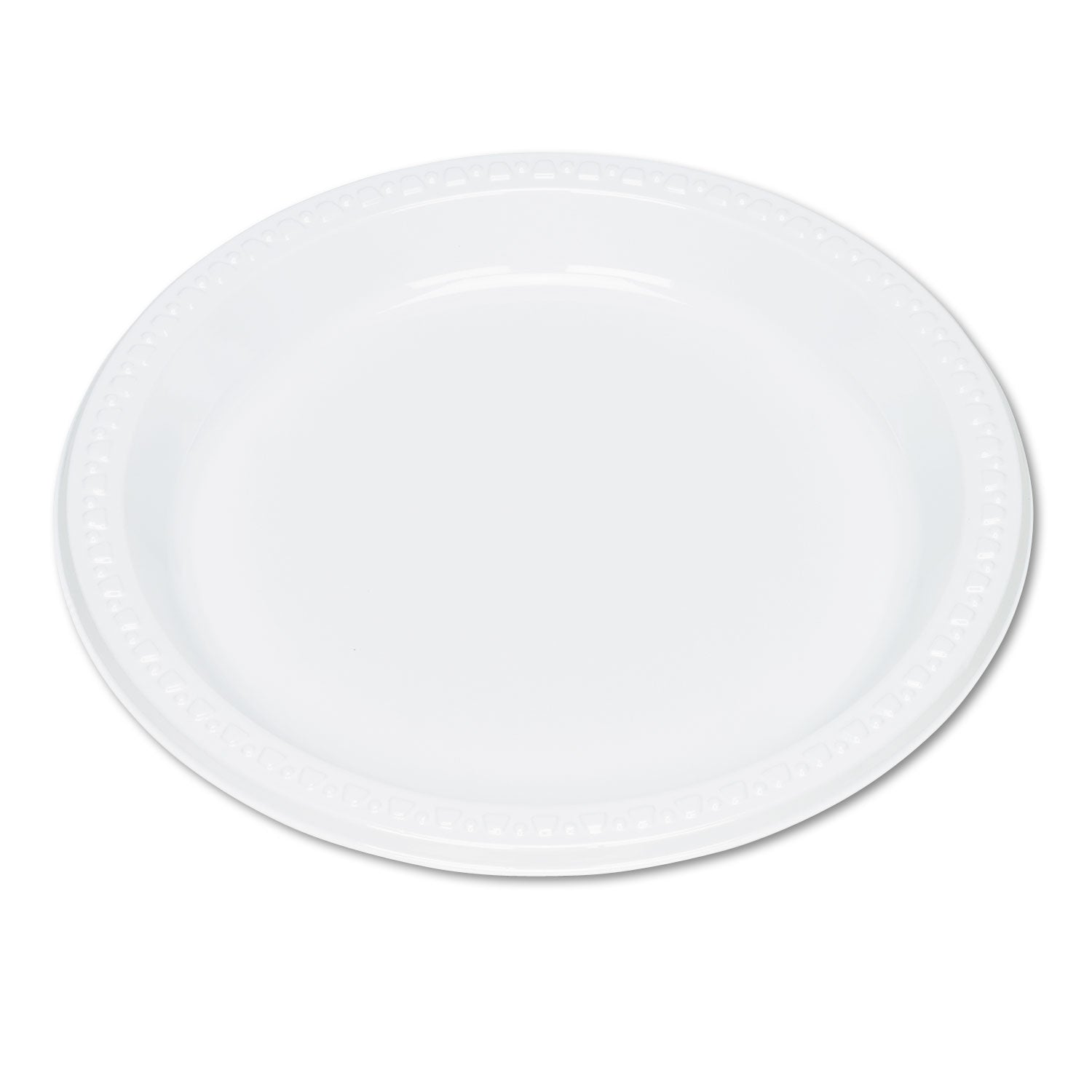 Plastic Dinnerware, Plates, 9" dia, White, 500/Carton -