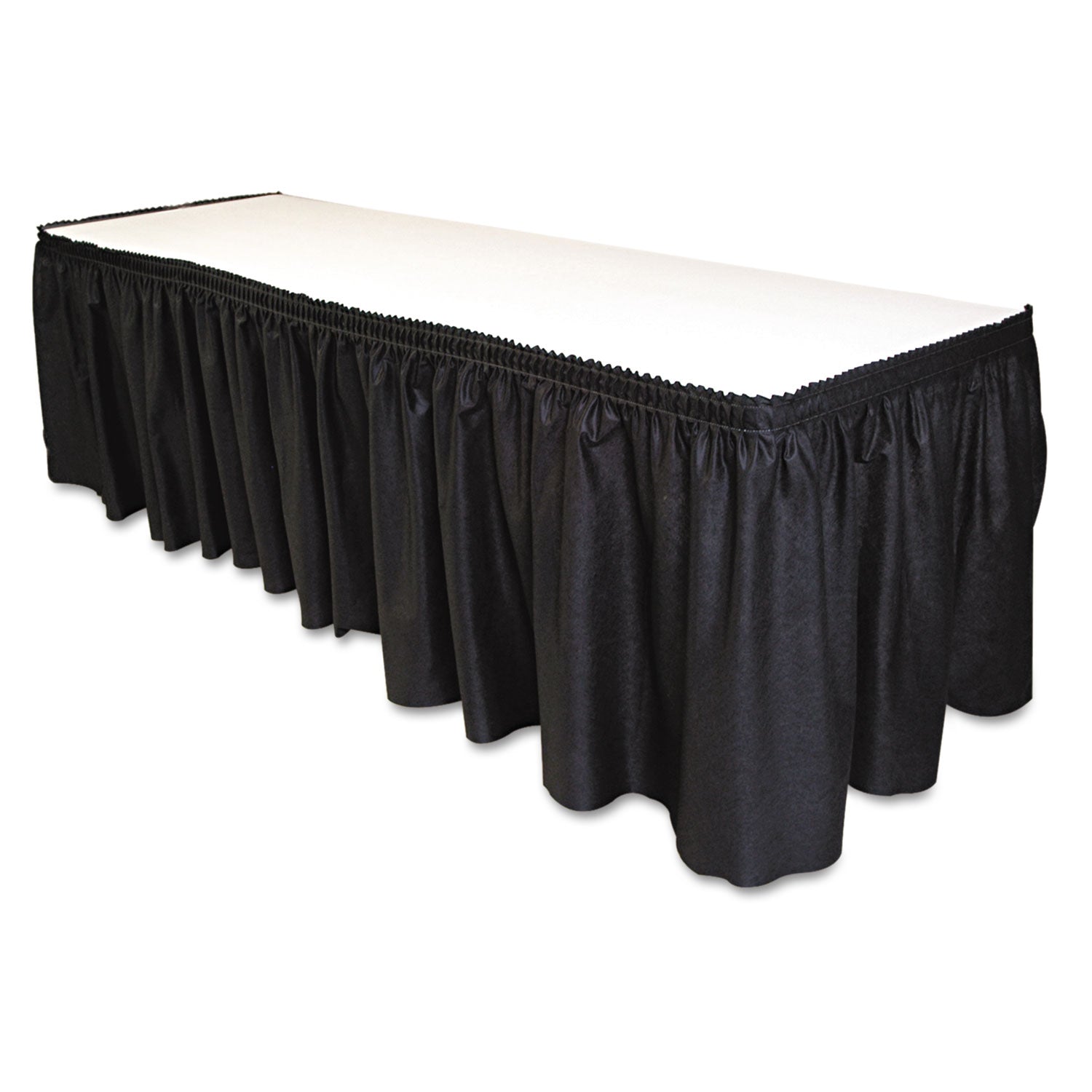 Table Set Linen-Like Table Skirting, Polyester, 29" x 14 ft, Black -